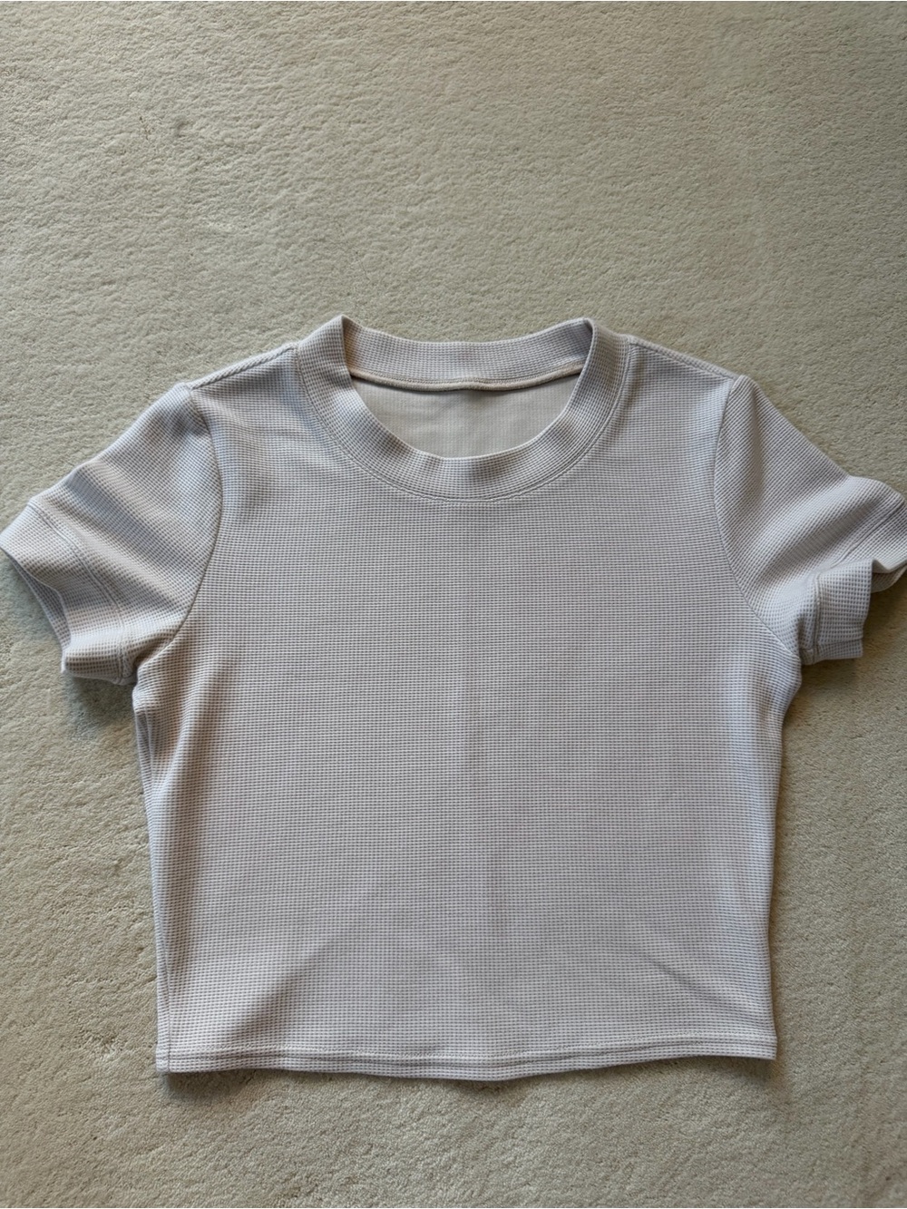 ALO Yoga Women's Short Sleeve Waffle Crop Top - Light Gray